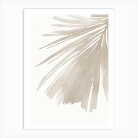 Boho Botanical Art, Beige Abstract Palm Leaf, Minimalist 2 Art Print