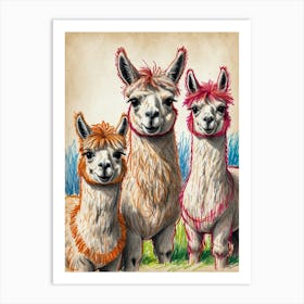 Three Alpacas 1 Art Print