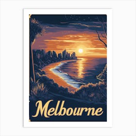 Aihrgdesign A Mid Century Modern Travel Poster For Melbourne 2 Art Print