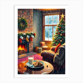 Christmas In The Living Room 1 Art Print