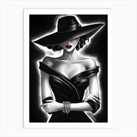 Woman In A Hat 27 Art Print