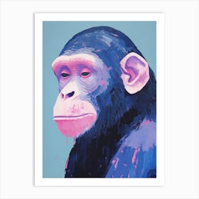 Playful Illustration Of Chimpanzee For Kids Room 4 Art Print