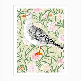 Seagull William Morris Style Bird Art Print