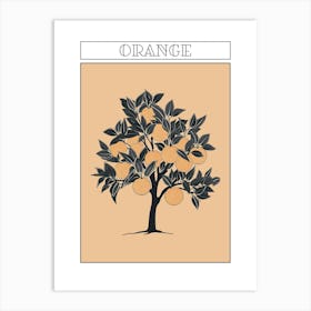 Orange Tree Minimalistic Drawing 4 Poster Art Print