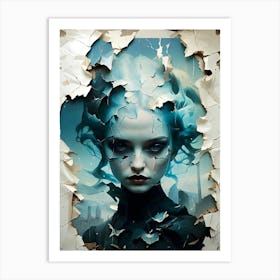 Girl With Blue Hair 2 Art Print