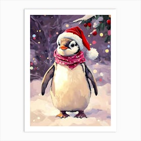 Christmas Penguin Art Print