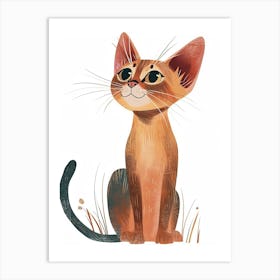 Abyssinian Cat Clipart Illustration 2 Art Print