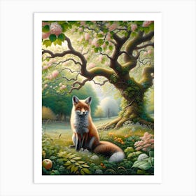 Fox In Spring Art Print