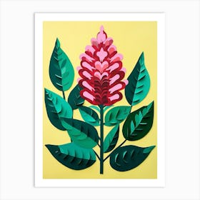 Cut Out Style Flower Art Celosia 2 Art Print