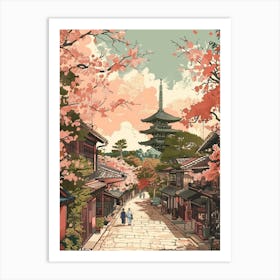 Nara Japan 7 Retro Illustration Art Print