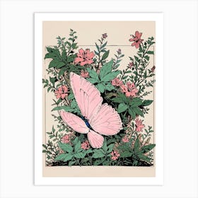 Pink Butterfly 1 Art Print