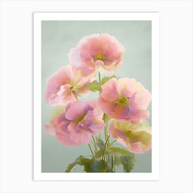 Hydrangea Flowers Acrylic Painting In Pastel Colours 1 Art Print