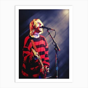 Superstars Kurt Cobain Red Jacket Art Print