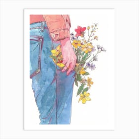 Spring Inspired Denim Art Print