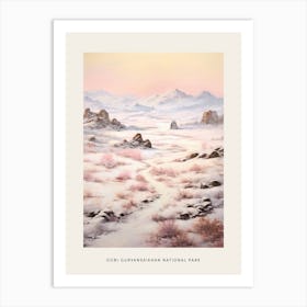 Dreamy Winter National Park Poster  Gobi Gurvansaikhan National Park Mongolia 1 Art Print