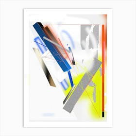 Abstract Mobile Toy Yellow, White And Blue Art Print