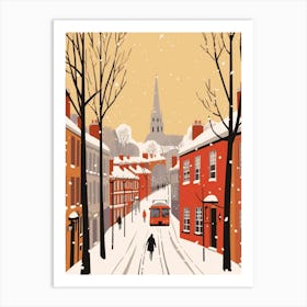 Retro Winter Illustration Durham United Kingdom 1 Art Print