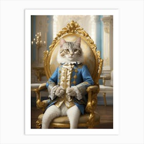 Cat In A Throne Art Print