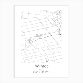 Wilmot,Canada Minimalist Map Art Print