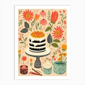 Birthday Cake Illustration 6 Art Print