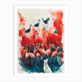 Flamingos 1 Art Print