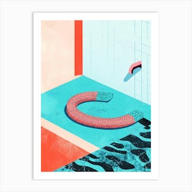 Bathroom With A Snake Art Print