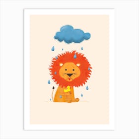 Lion And Duck Art Print