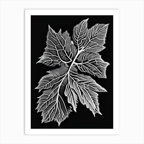 Blackberry Leaf Linocut 2 Art Print