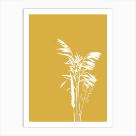 Yellow and White Grass Print 2 Art Print