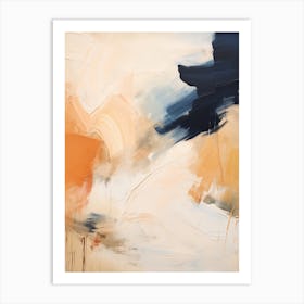 Navy And Orange Autumn Abstract Painting 3 Art Print