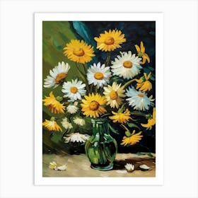 Daisies In A Vase 3 Art Print