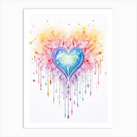 Rainbow Diamond Heart Art Print