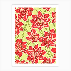 Amaryllis Floral Print Warm Tones 2 Flower Art Print