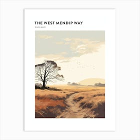 The West Mendip Way England 4 Hiking Trail Landscape Poster Art Print