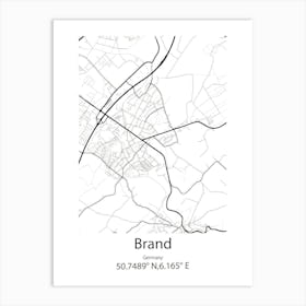 Brand,Germany Minimalist Map Art Print