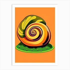 Brown Garden Snail Pop Art Art Print