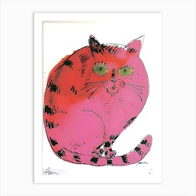 Cat In Pink Art Print