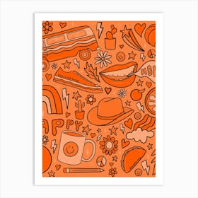 Orange Print Art Print
