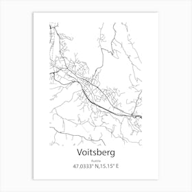 Voitsberg,Austria Minimalist Map Art Print