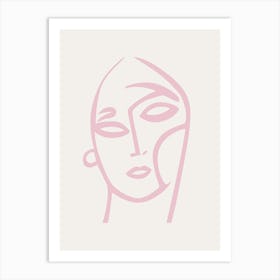 Abstract Pink Face 1 Art Print