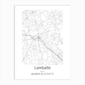 Lamballe,France Minimalist Map Art Print