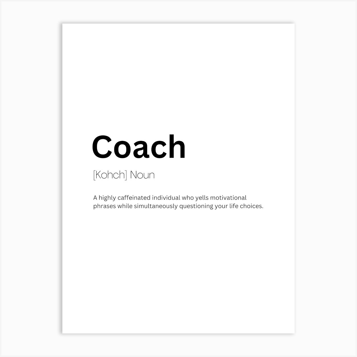Coach Definition Meaning 1 Art Print by Kaigozen