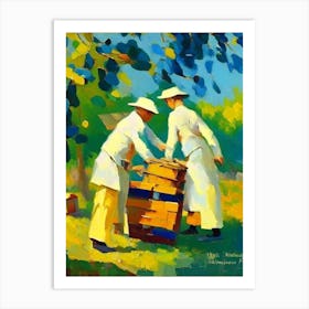 Beekeeper And Beehive 2 Painting Art Print