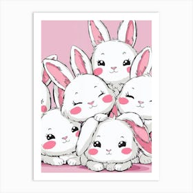 Kawaii Bunnies Art Print