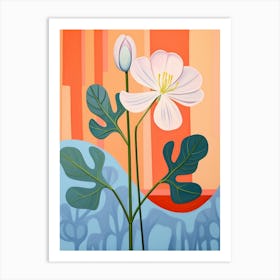 Freesia Flower 1 Hilma Af Klint Inspired Pastel Flower Painting Art Print