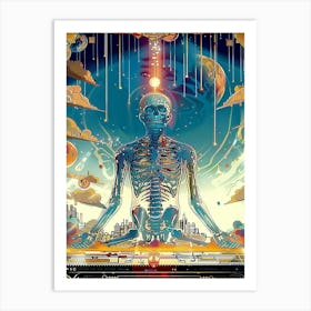 Skeleton In Space Art Print