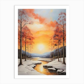 Sunset Over The River 4 Art Print