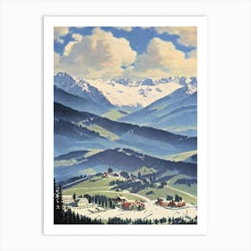 Skiwelt Wilder Kaiser Brixental, Austria Ski Resort Vintage Landscape 2 Skiing Poster Art Print