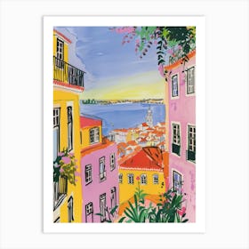 Travel Poster Happy Places Lisbon 3 Art Print