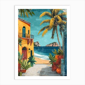 A Boho Style Illustration Of Ibiza 1 Art Print